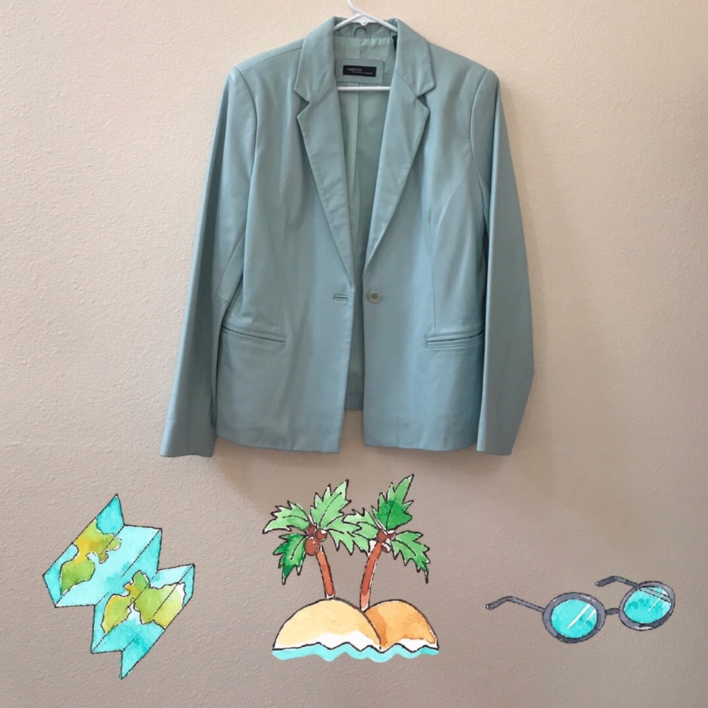 Nwot Valerie By Valerie Stevens Leather Blazer